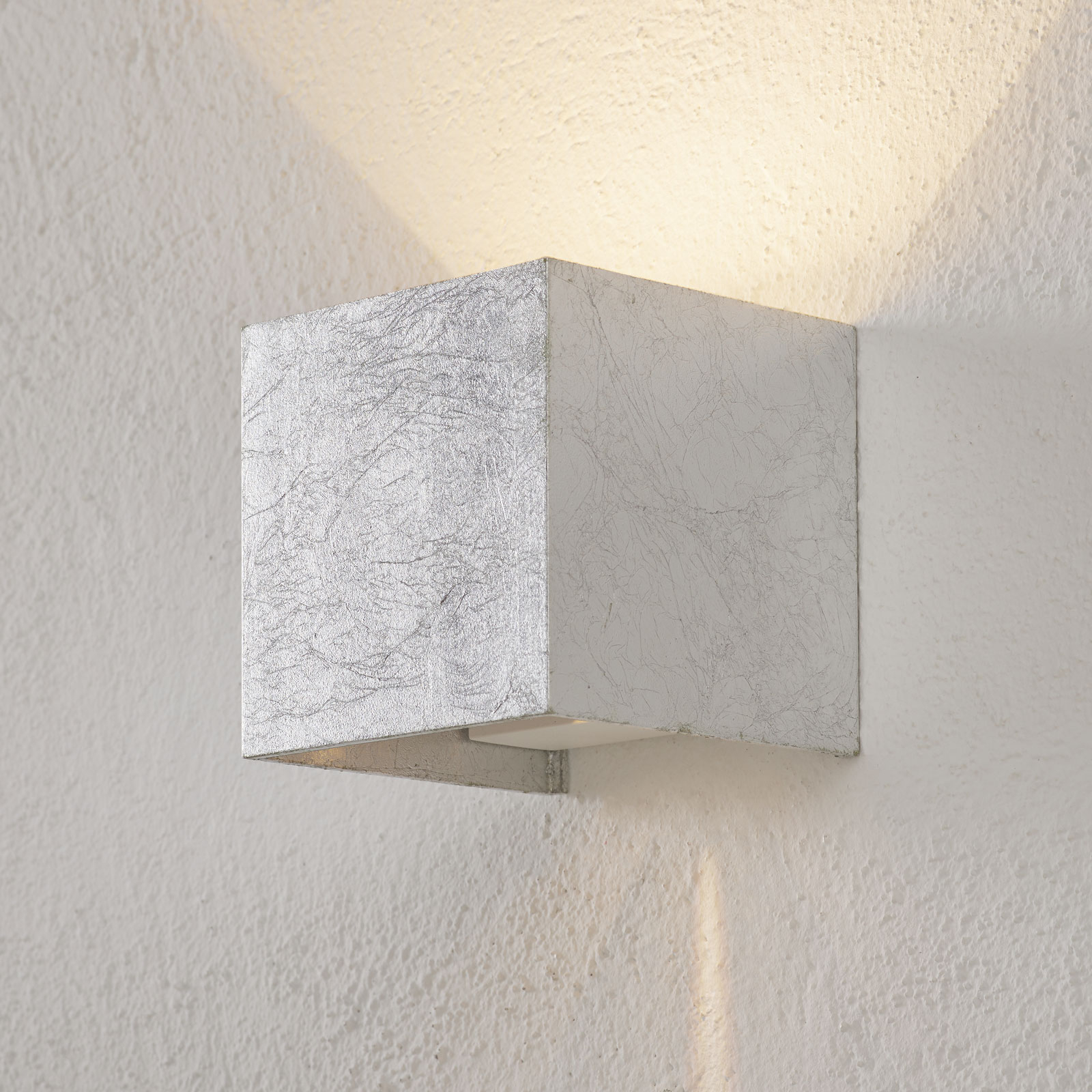 Helestra SIRI 44 LED outdoor wall light up/down silver leaf, aluminium, 6 W, energy efficiency: A+, W: 10 cm, H: 10 cm