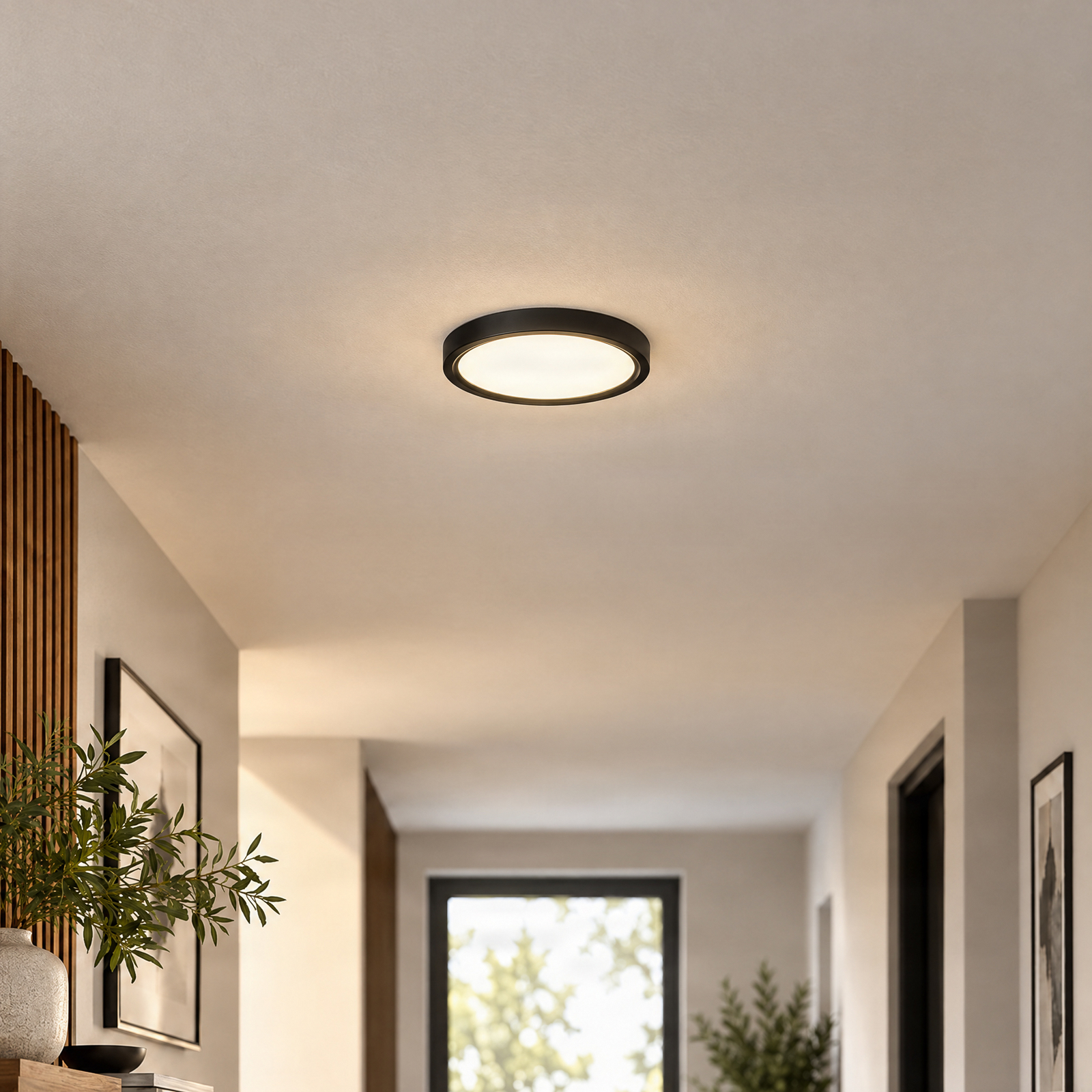 Lindby LED plafondlamp Pravin, Ø 23 cm, CCT, zwart Lindby LED plafondlamp Pravin, Ø 23 cm, CCT, zwart