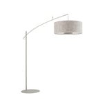 Bogenlampe Poise B, grau, Stahl, Textil, Ausladung 255 cm