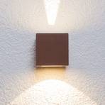 Applique d'extérieur LED Jarno brun rouille, cube