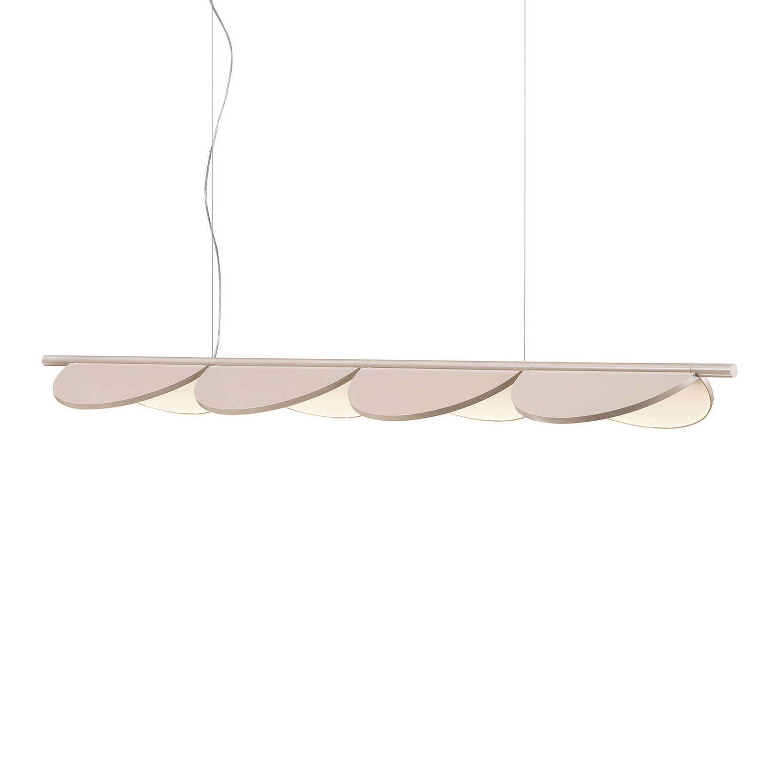 FLOS Almendra Linear lampă susp. LED 4 becuri roz