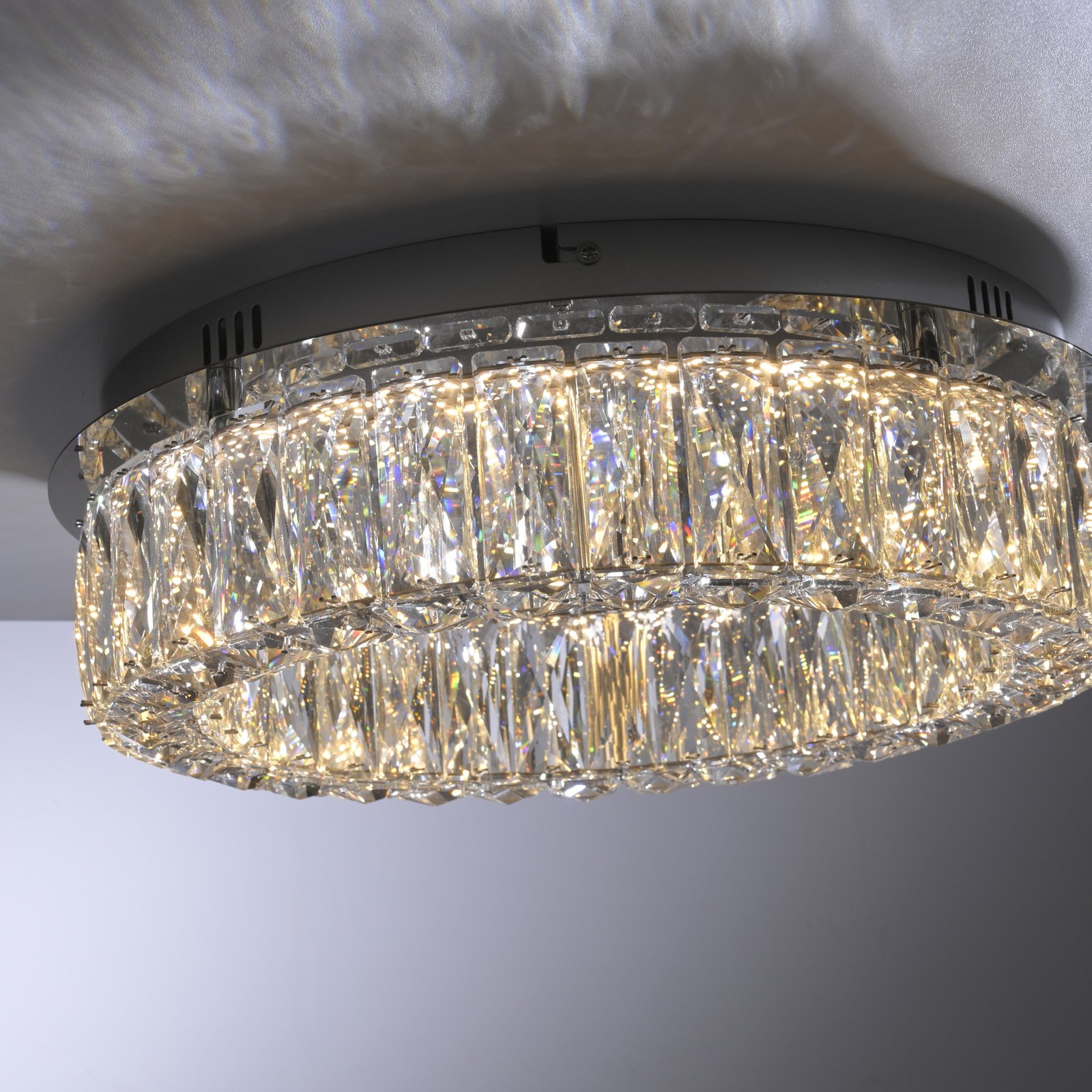 JUST LIGHT. Kulunka LED ceiling light, iron, crystal glass