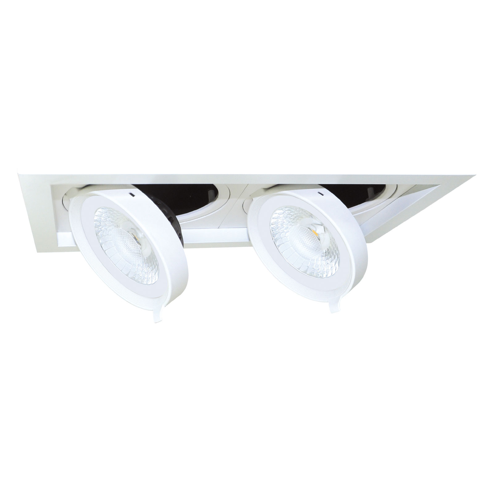 Pamalux Quado1 LED downlight, two-bulb, dimmable, for Bedroom, metal, 15 W, energy efficiency: A+, L: 36.2 cm, W: 20 cm