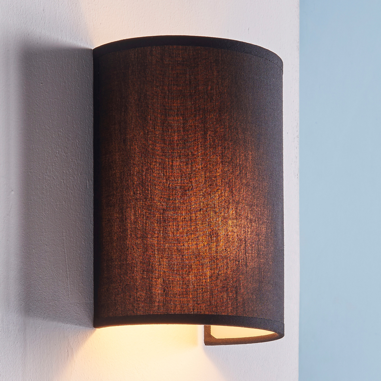 Annalisa - semicylindrical fabric wall lamp, black