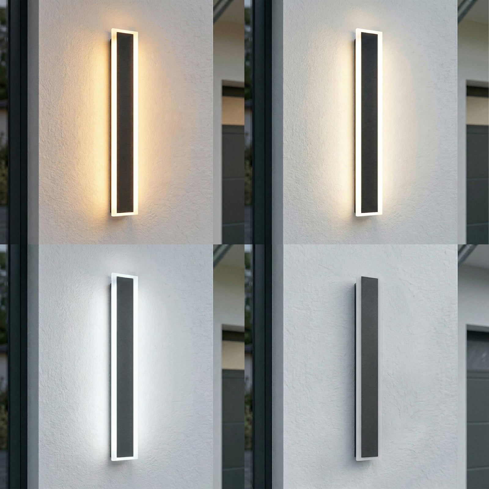 Ilora LED vanjska zidna svjetiljka, CCT, IP65, crna, visina 60 cm, metal -