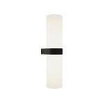 Lucande Basolo bathroom wall light, black, glass, 31.5 cm