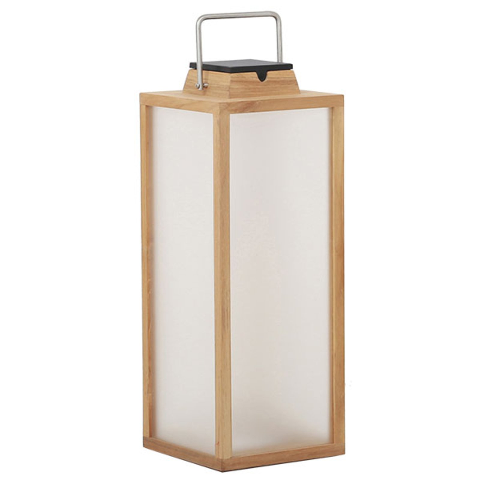 Tradition teak LED solar lantern