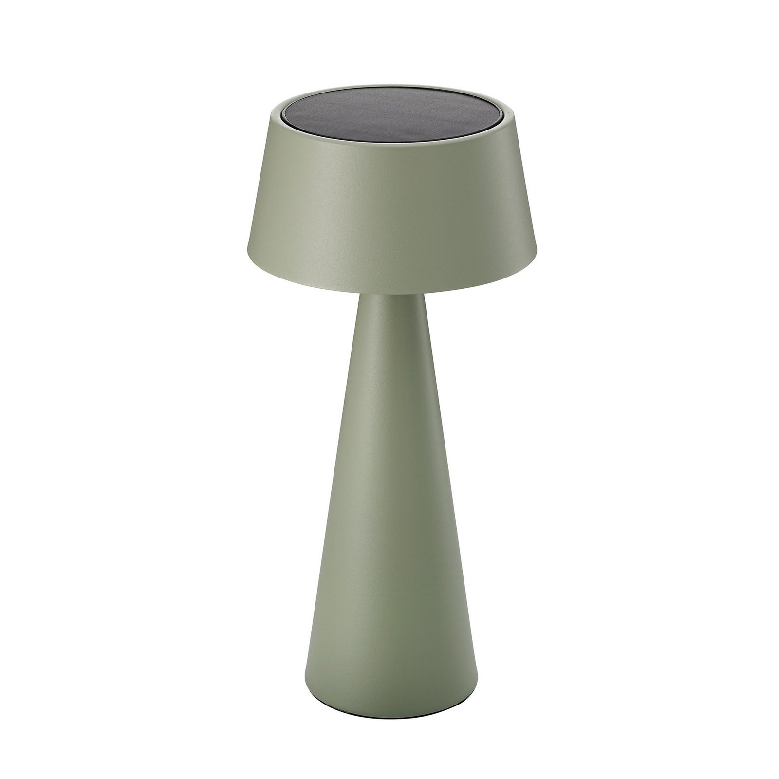 Lampa stołowa LED Solino, zielona, zasilanie słoneczne/USB, 26 cm, IP44