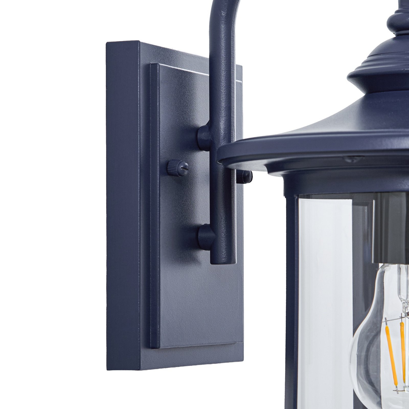 Lindby zunanja stenska svetilka Zayn, modra, steklo, višina 33 cm, IP23