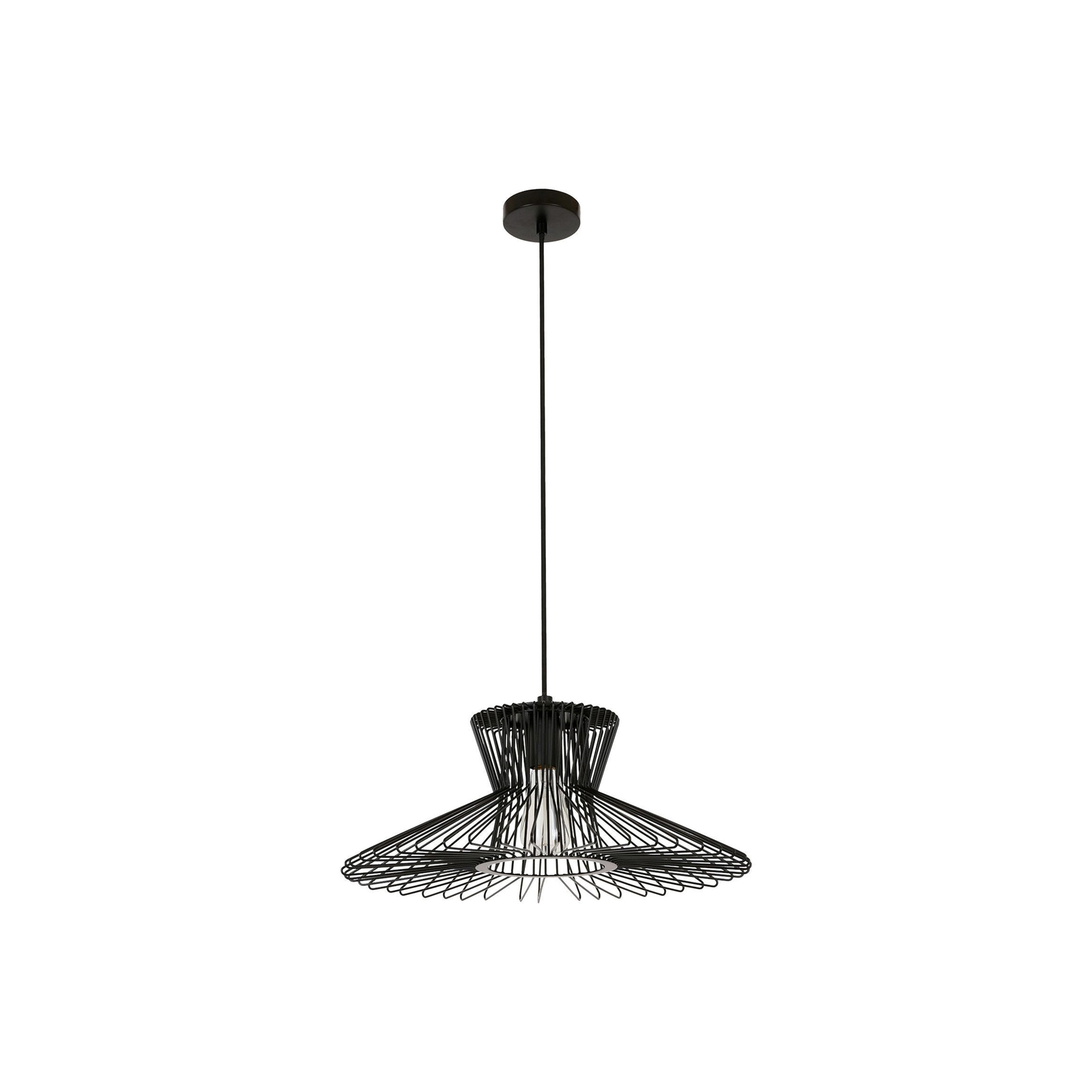 Lámpara colgante Pheonix Flair negra, metal, Ø 50 cm