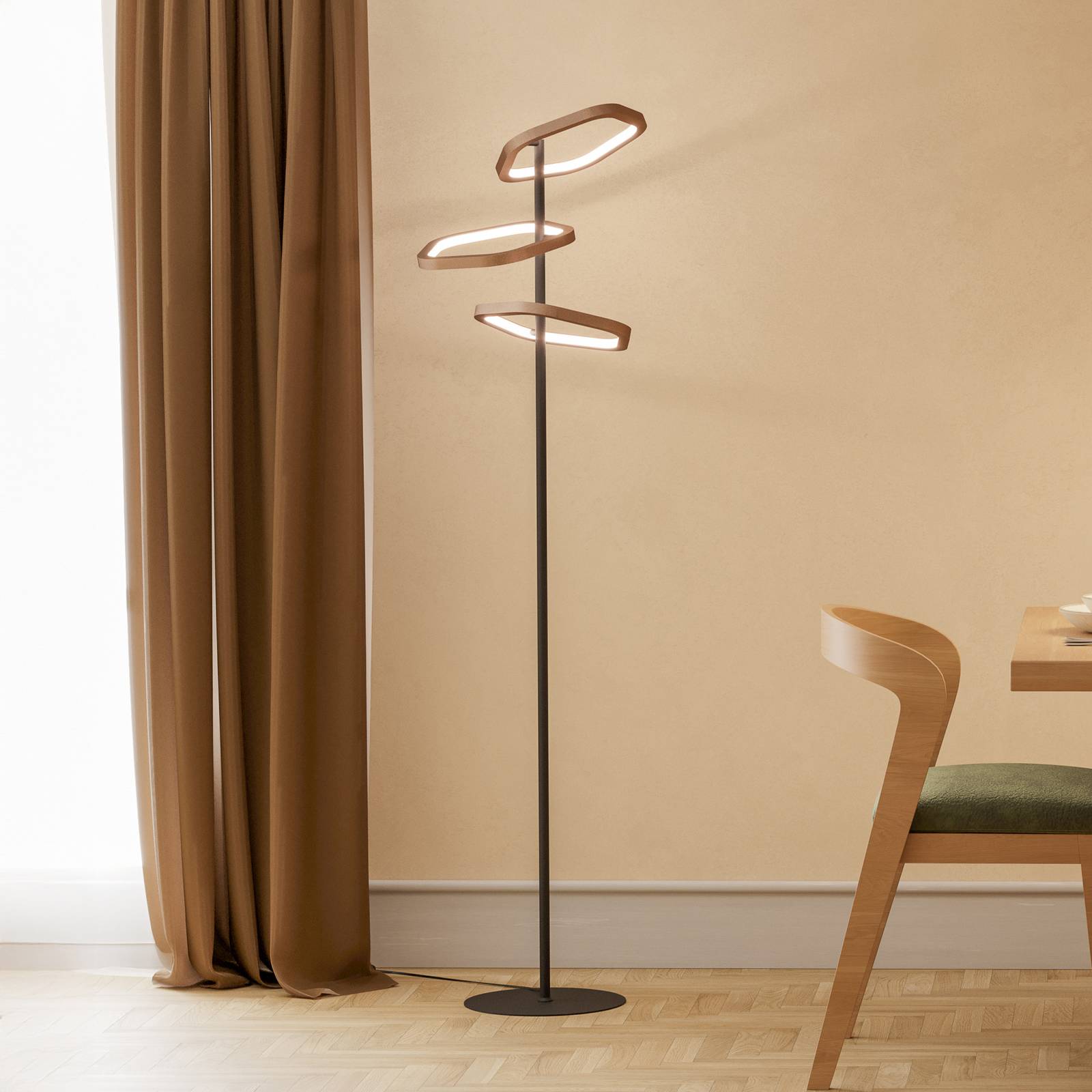 Stars of Light LED-golvlampa Estrella brons/svart 160 cm