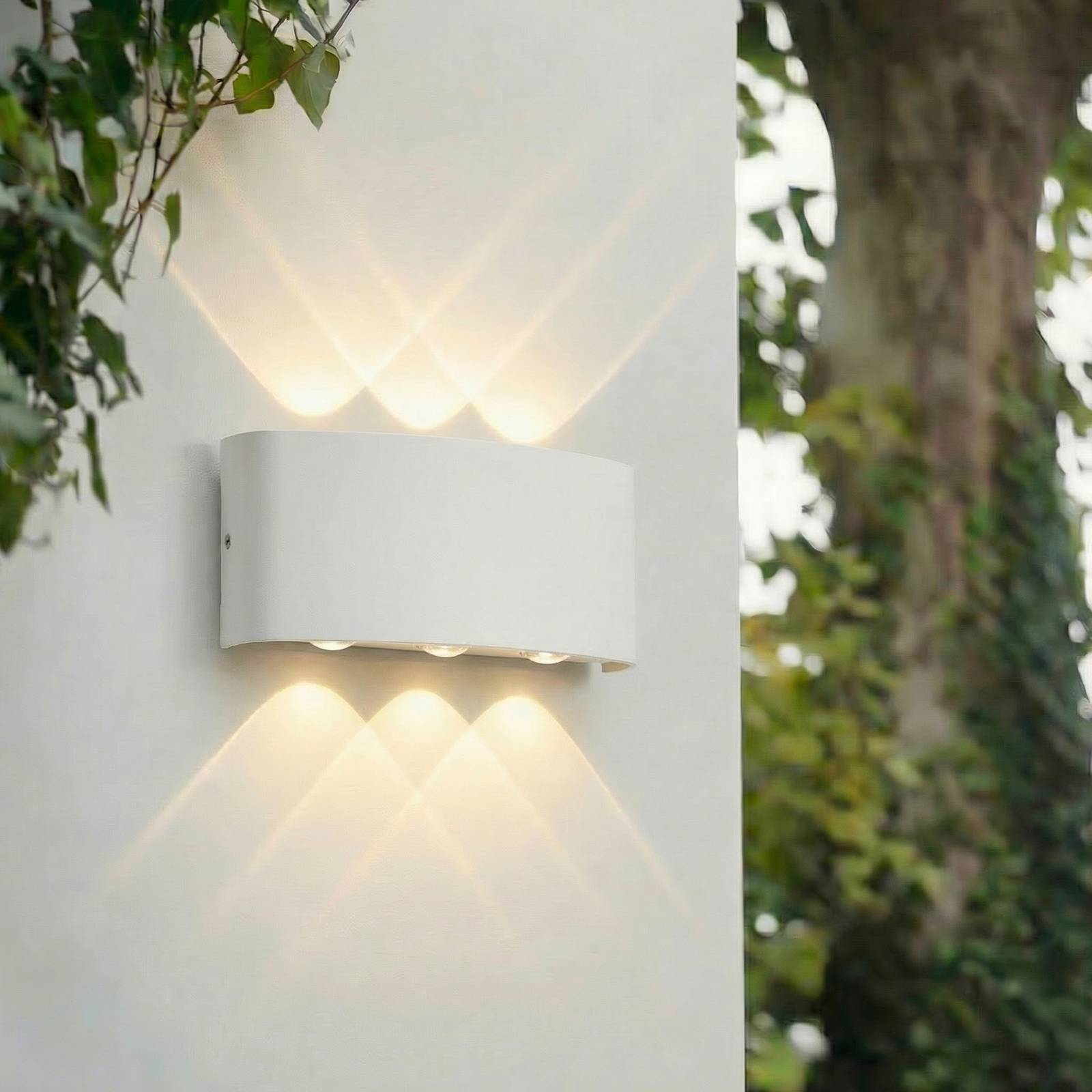 Lindby kinkiet zewnętrzny LED Ithan, 3-punktowy, biały, 17 cm