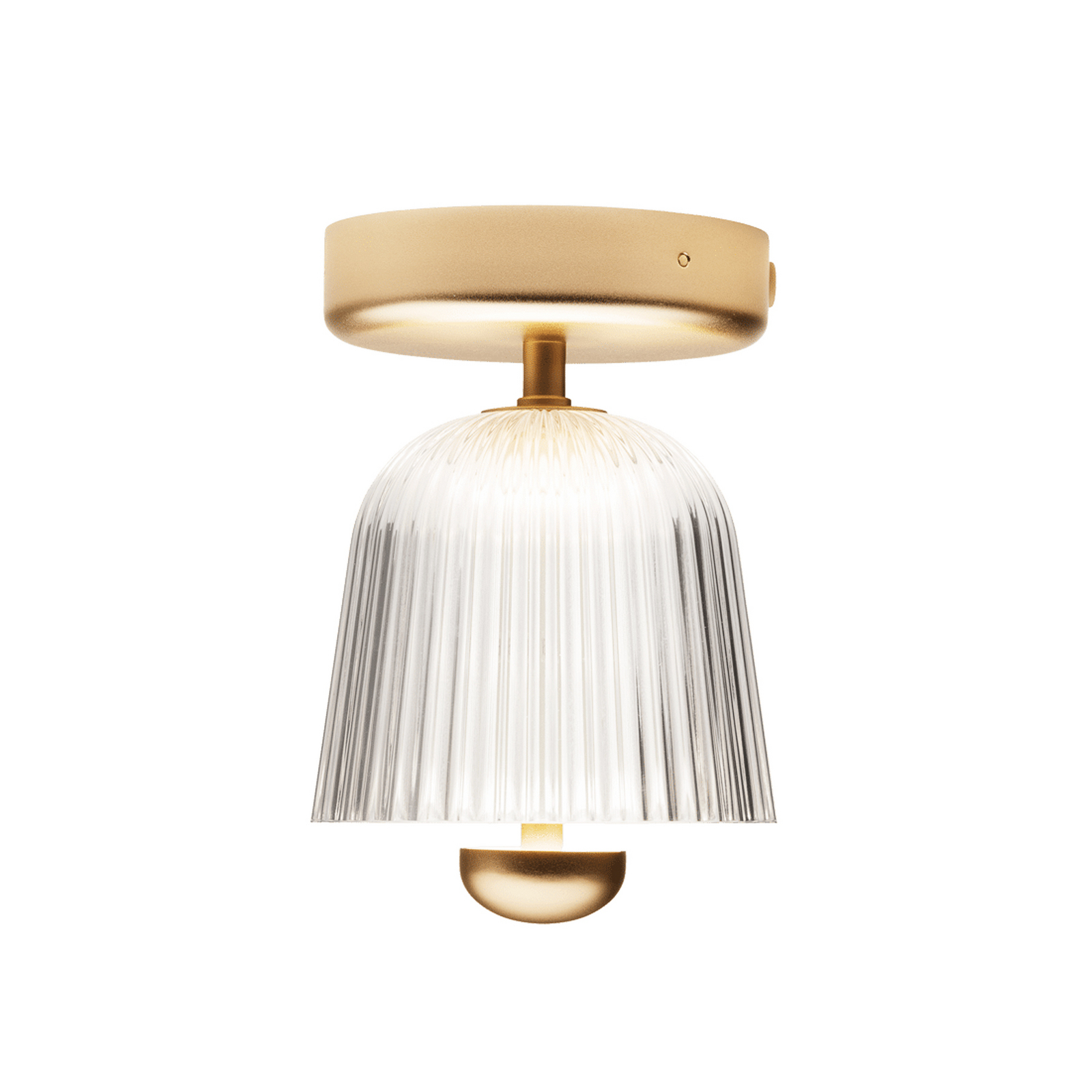 Nuura LED-Deckenlampe Asteea, Ø 12 cm, messingfarben/klar