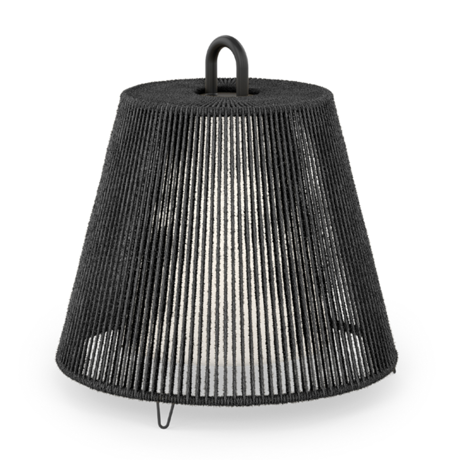 WEVER & DUCRÉ lampeskærm Costa 1.0, sort, reb, Ø 39 cm