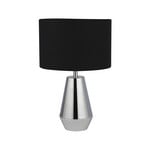 Laynie table lamp, grey/black, metal/textile, 24 cm, E14