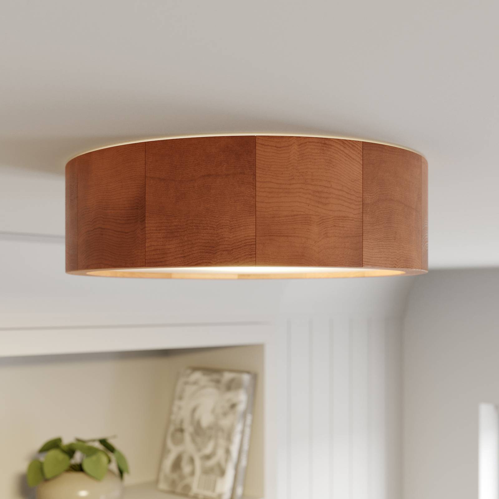 Envostar Kerio lampa sufitowa Ø 27 cm sosna rustykalna