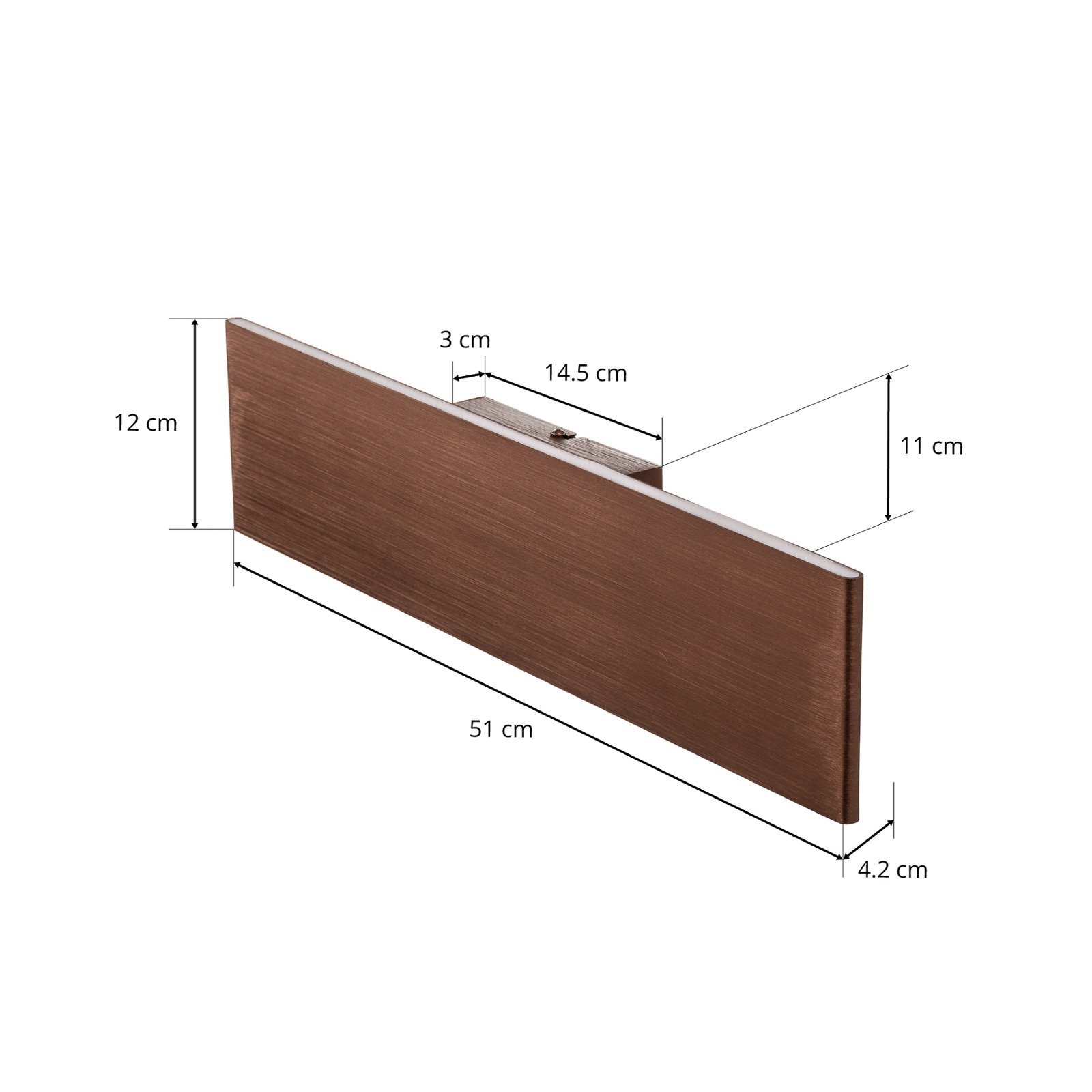 Lindby Tinkodara LED-Wandleuchte, länglich, braun