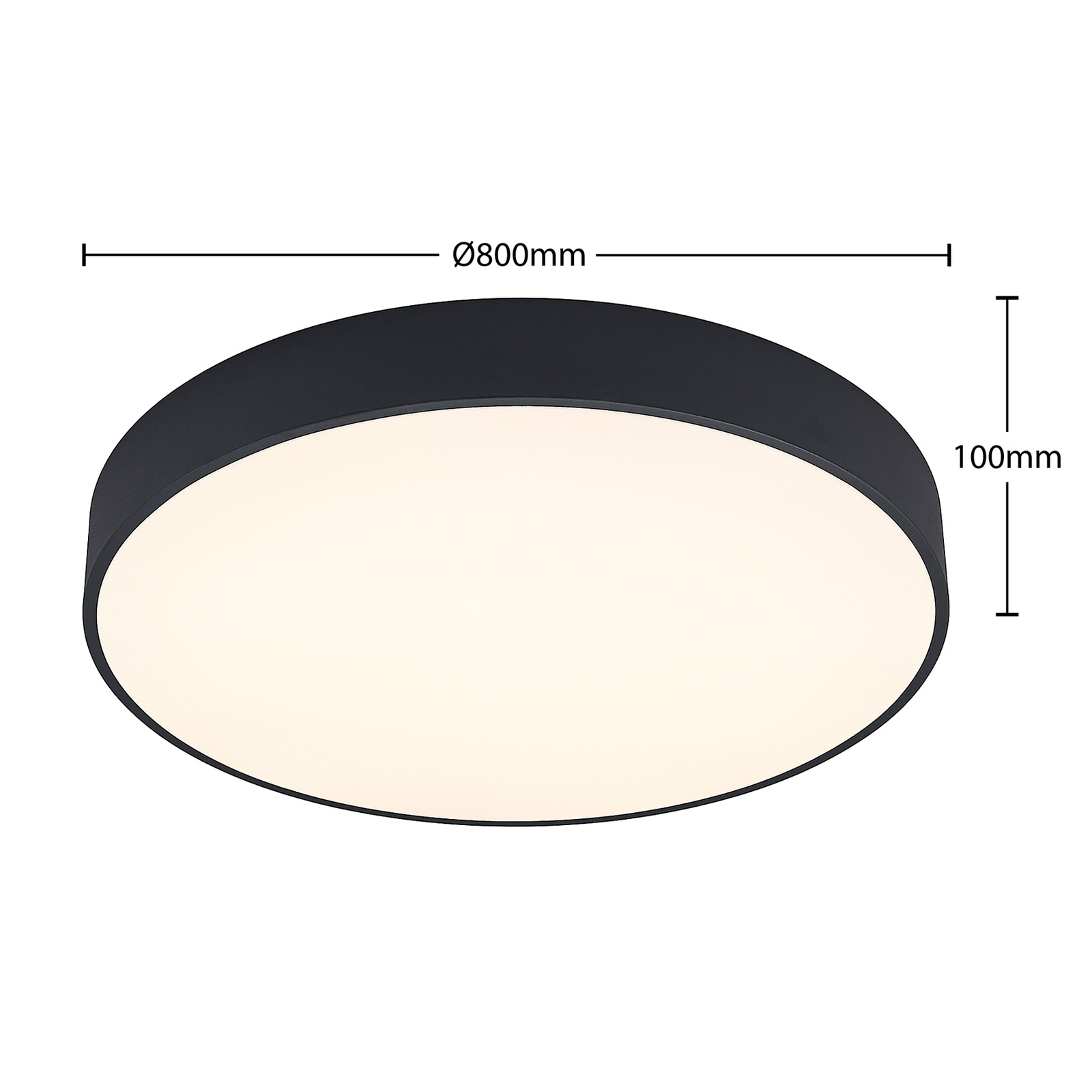 Arcchio Noabelle LED ceiling lamp, black, 80 cm