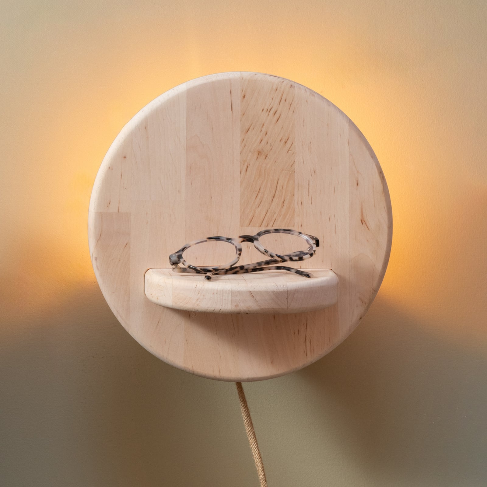 GOOD & MOJO vegglampe Corsica, natur, or, stikkontakt