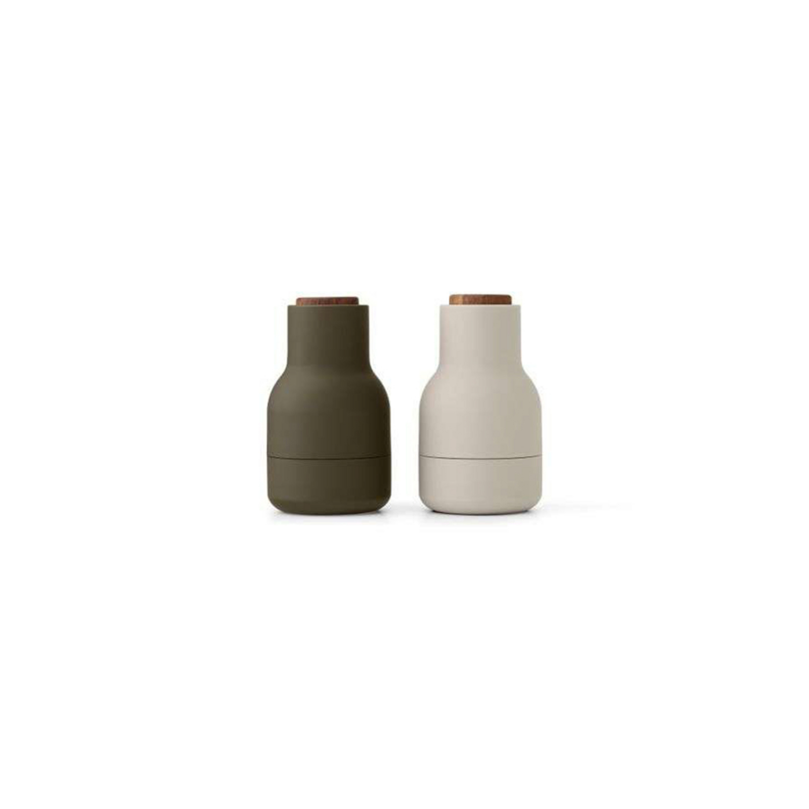 Bottle Gewürzmühle, grün/beige/walnuss, 12cm, 2er-Set - Audo