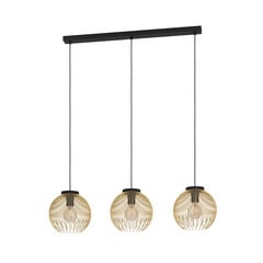 Lampada a sospensione Venezuela, nero/oro, a 3 luci