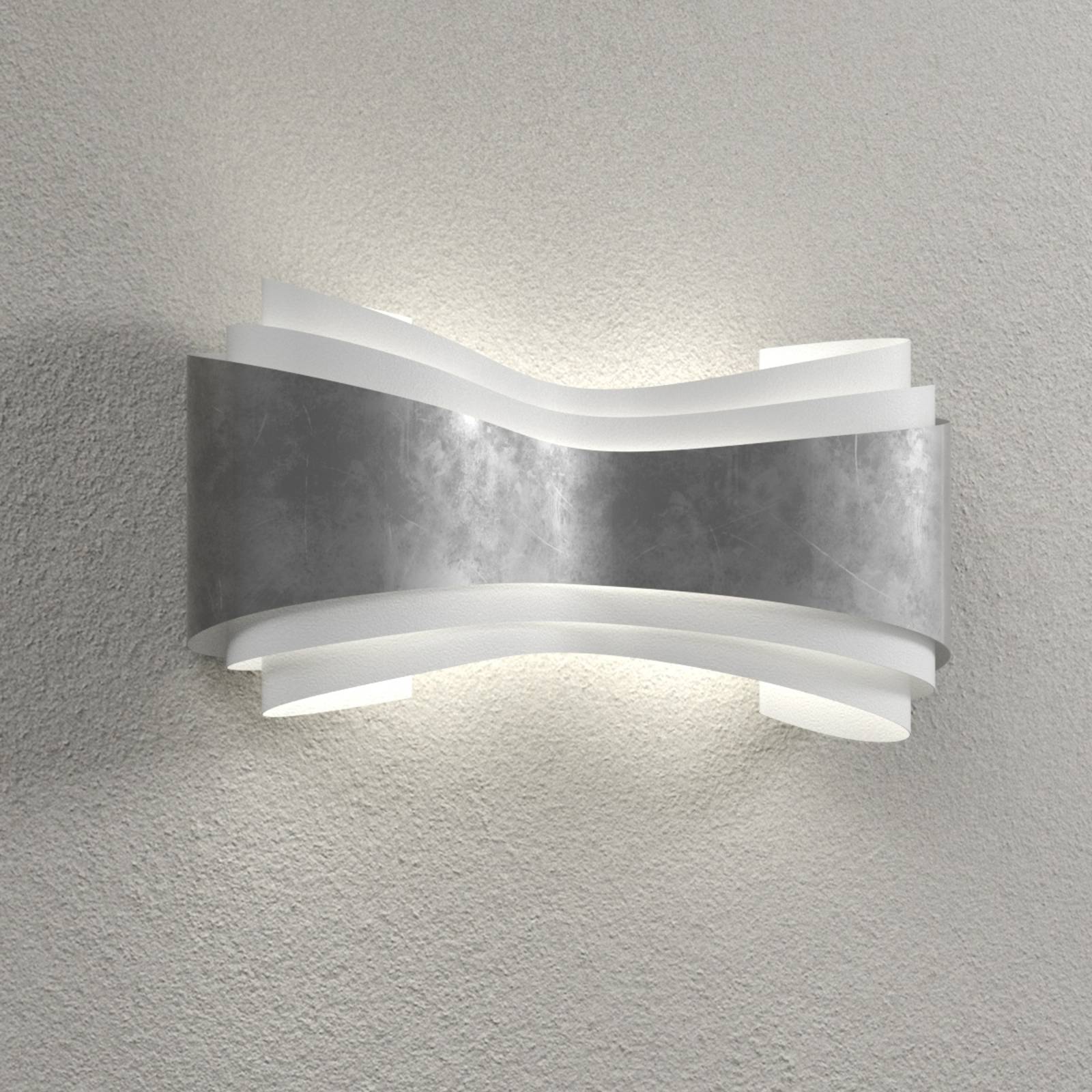 Selène Ionica – applique murale LED avec feuille d’argent