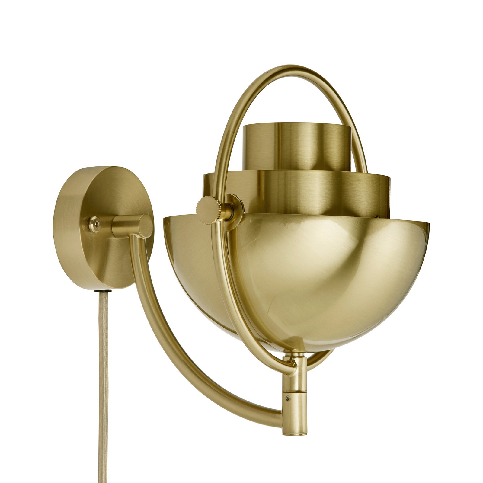 Aplique de pared Gubi Multi-Lite, color latón, metal, G9