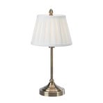 Bordlampe Oxford, messingfarvet, højde 43 cm, metal/stof