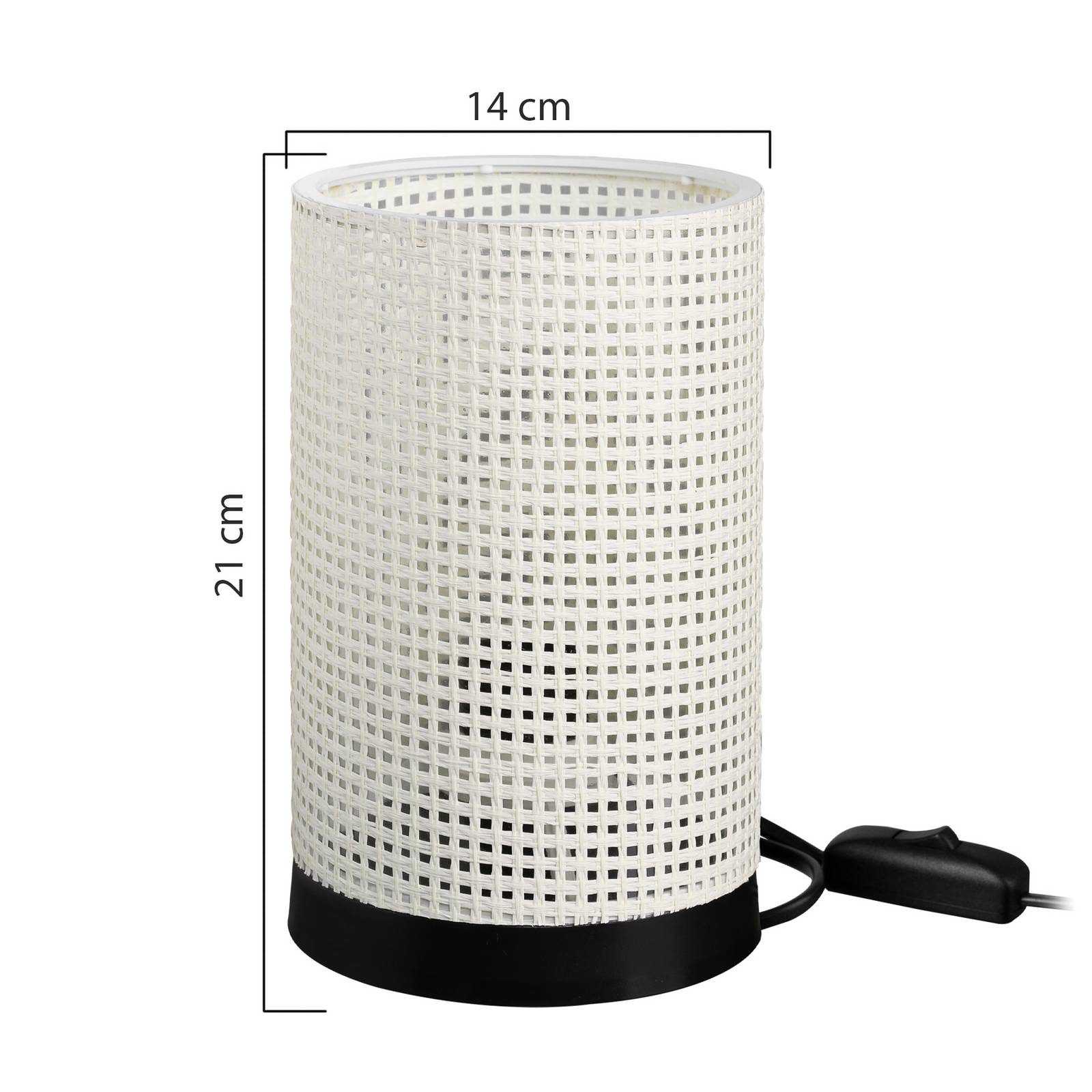 Tischleuchte Tina, weiß gemustert, zylindrisch, Ø 14 cm günstig online kaufen