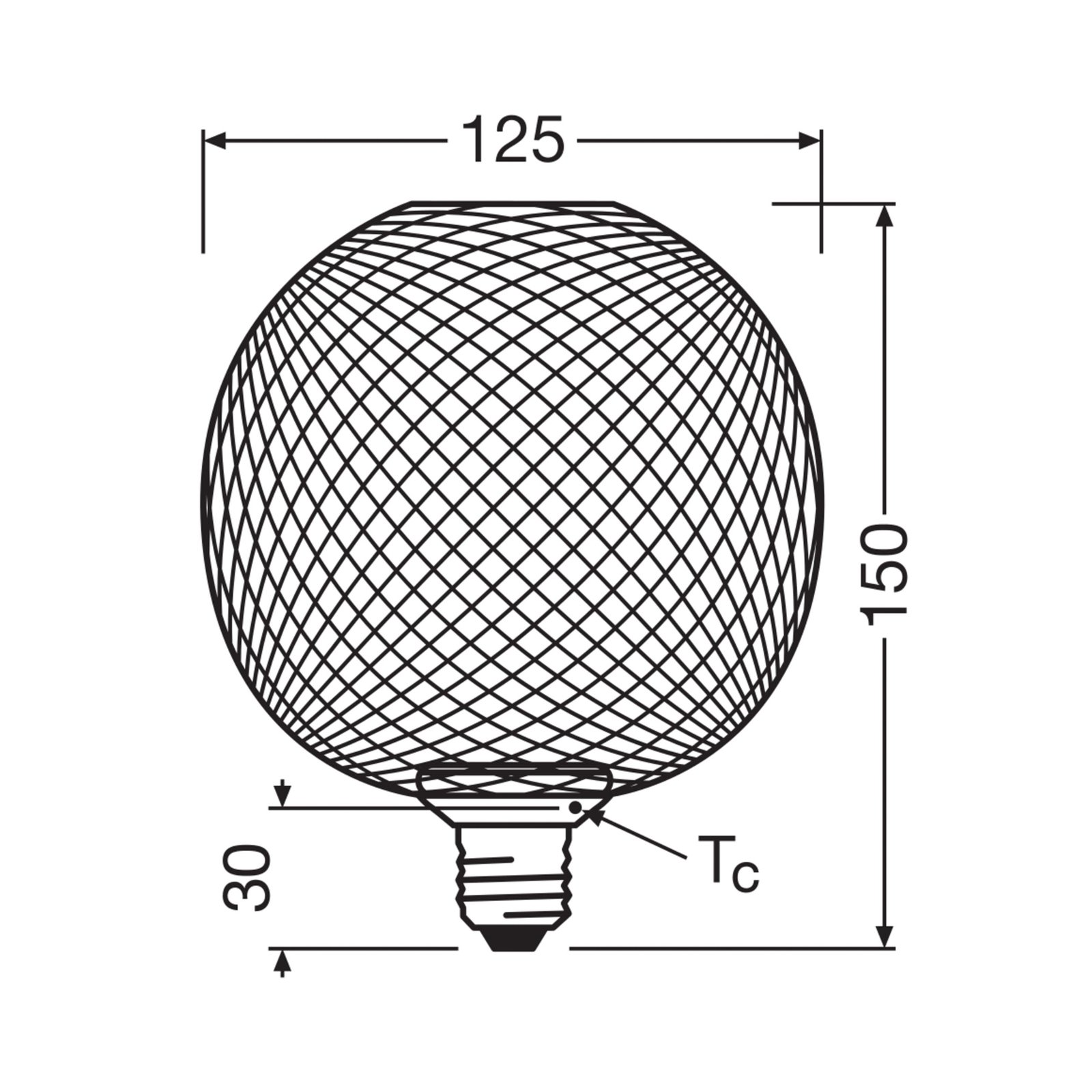 OSRAM Decor LED Flat Globe E27 3.5W negru 2,700K metal