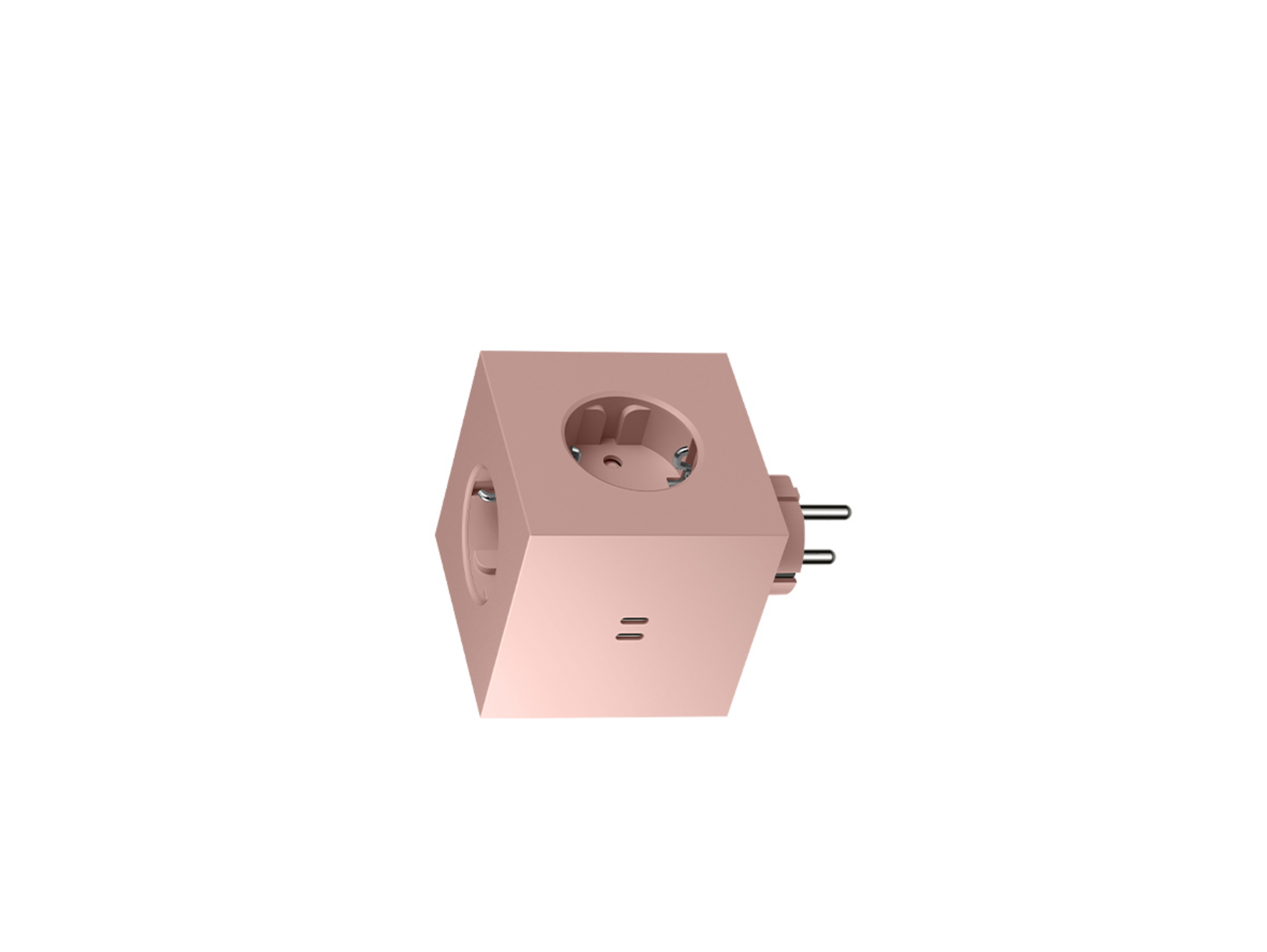 SQUARE 2 Presa multipla, rosa, 3 prese Schuko, 2 porte USB - AVOLT