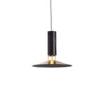 Hanglamp Rebound, marmer zwart, leer zwart