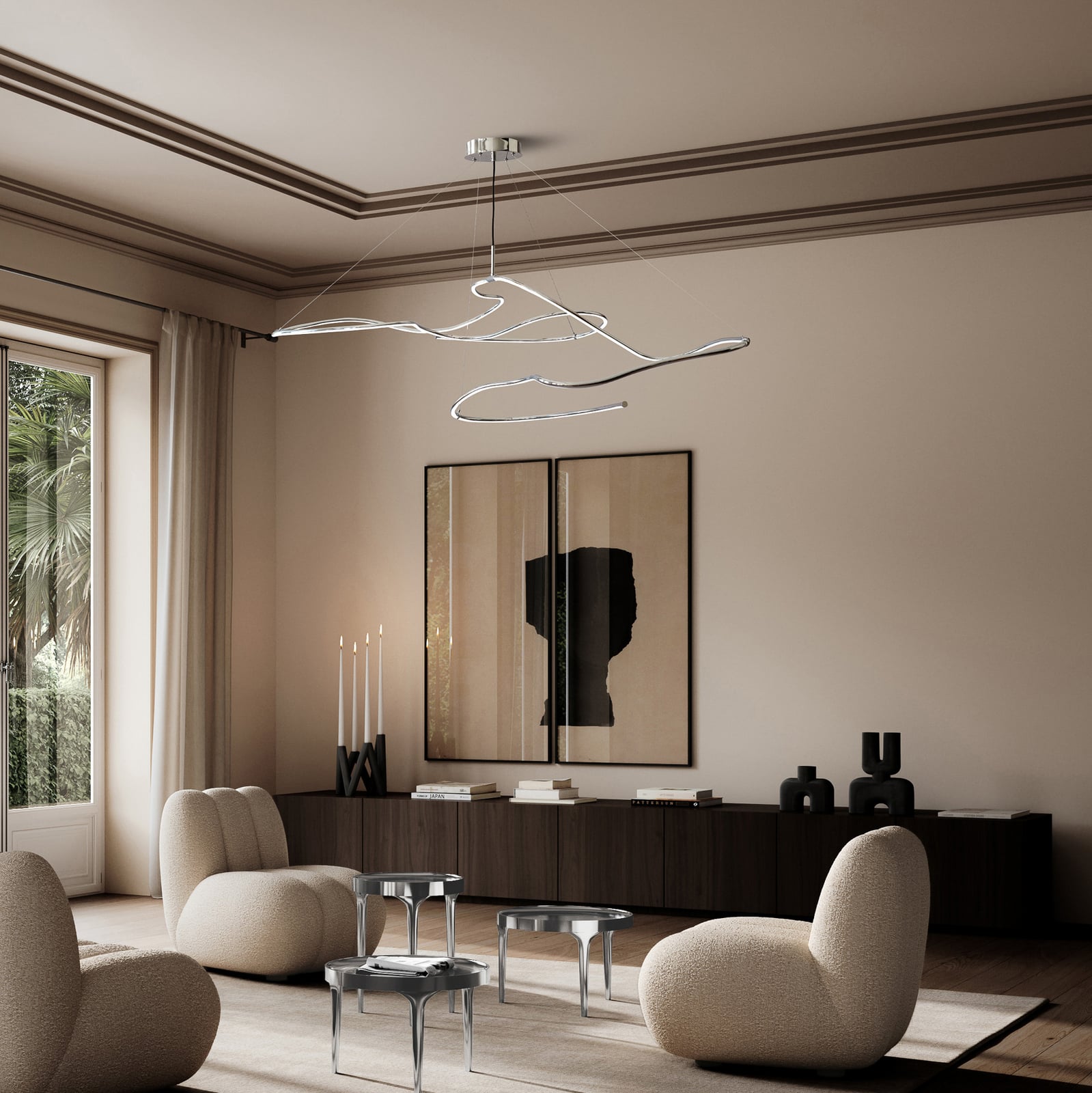 Ghost LED viseća svjetiljka, 155 cm, krom - 101 Copenhagen