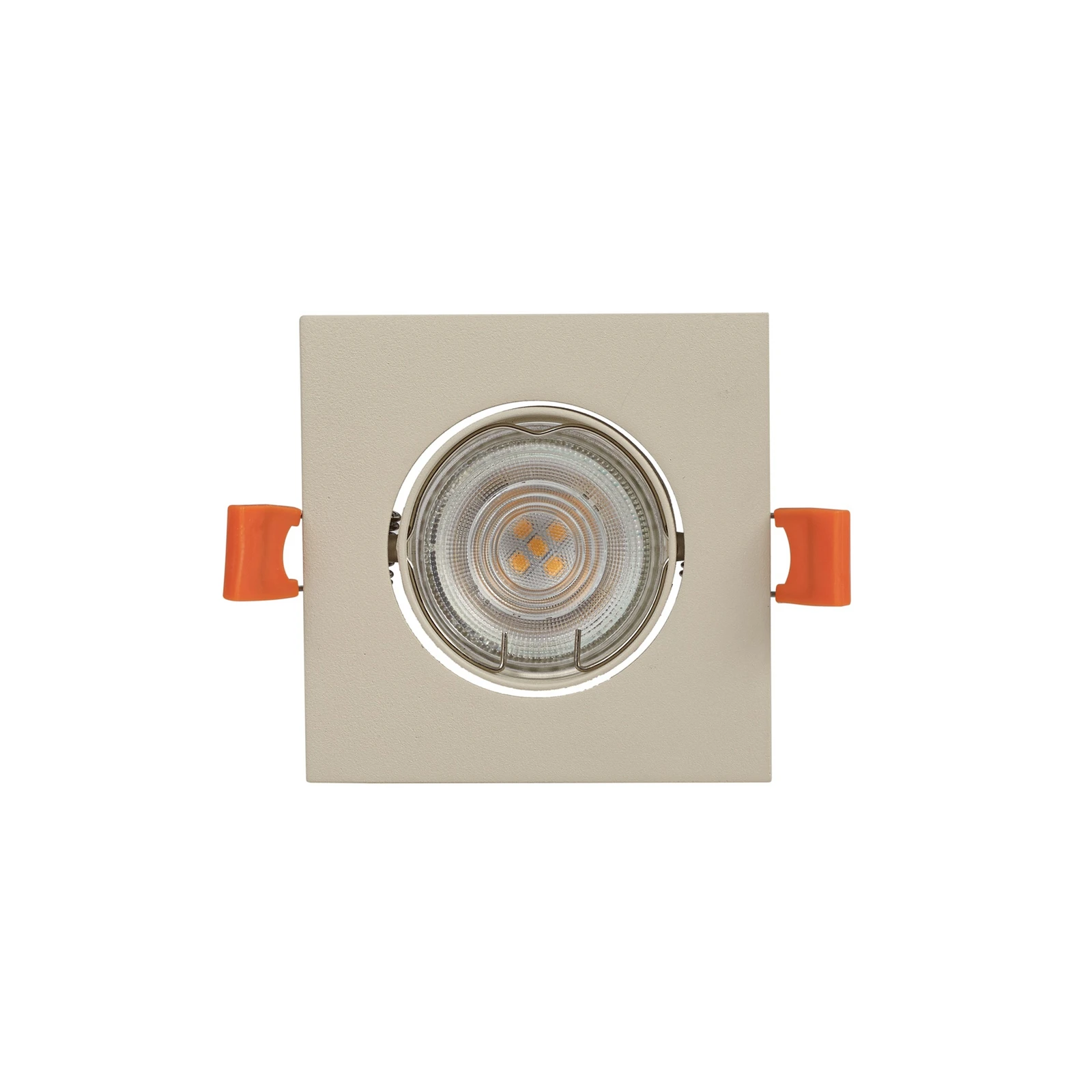 Lámpara empotrable PRIOS Fibur, beige, 9 cm, GU10