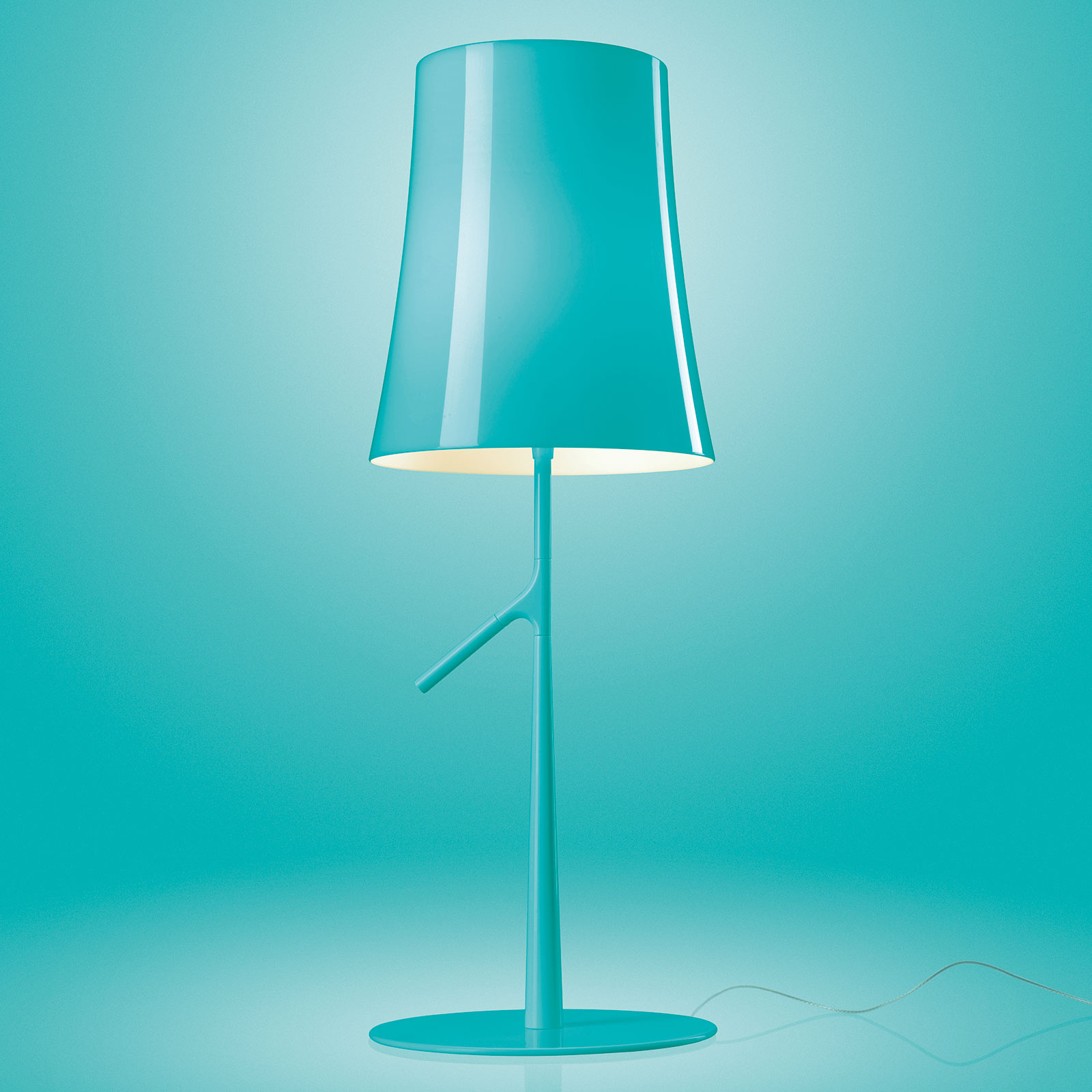 Foscarini Birdie LED grande stolní lampa akvamarín
