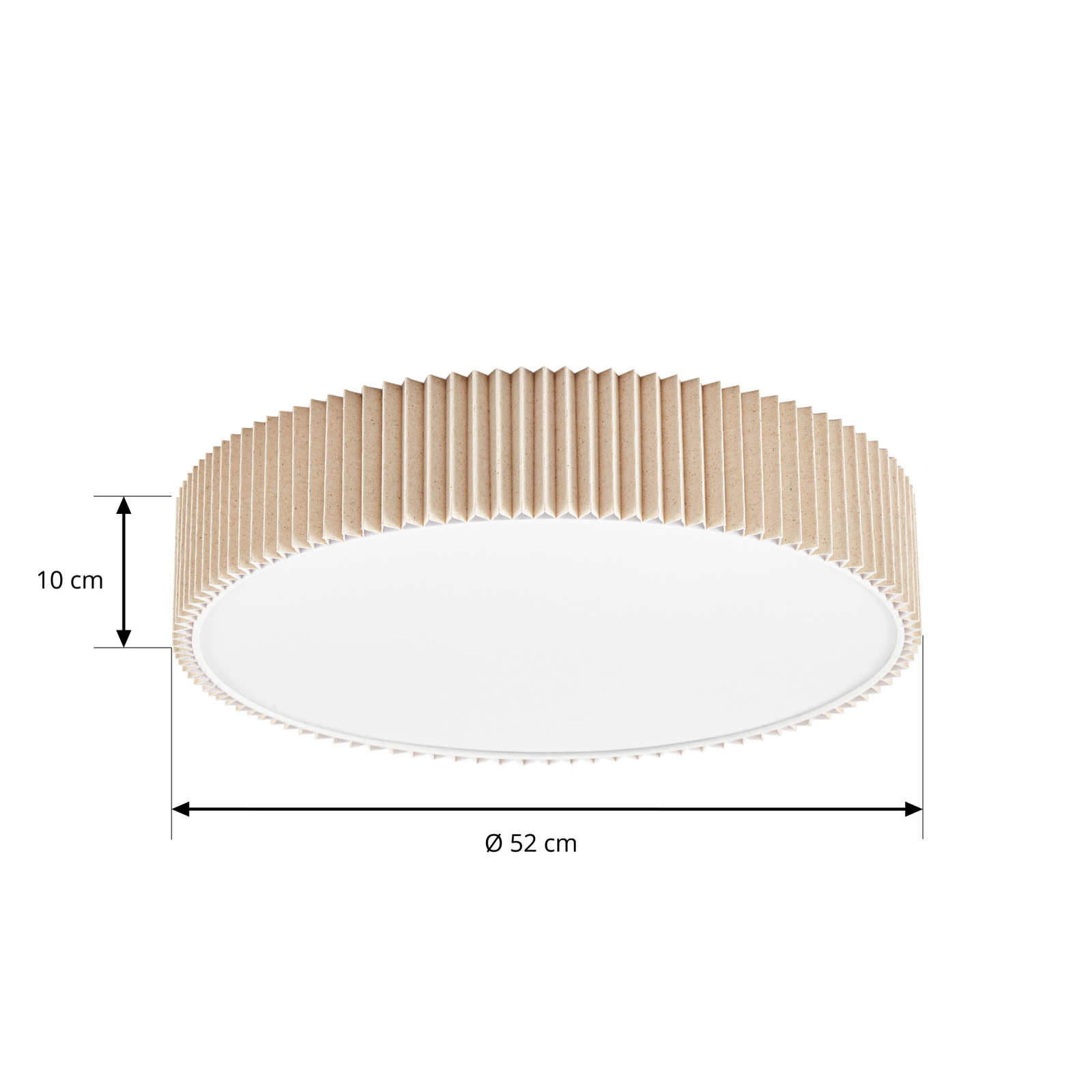 Lindby taklampe Zoey, Ø 52 cm, beige, lin Lindby taklampe Zoey, Ø 52 cm, beige, lin