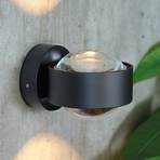 Puk Mini Wall LED 2x8W lentes transparentes, preto mate