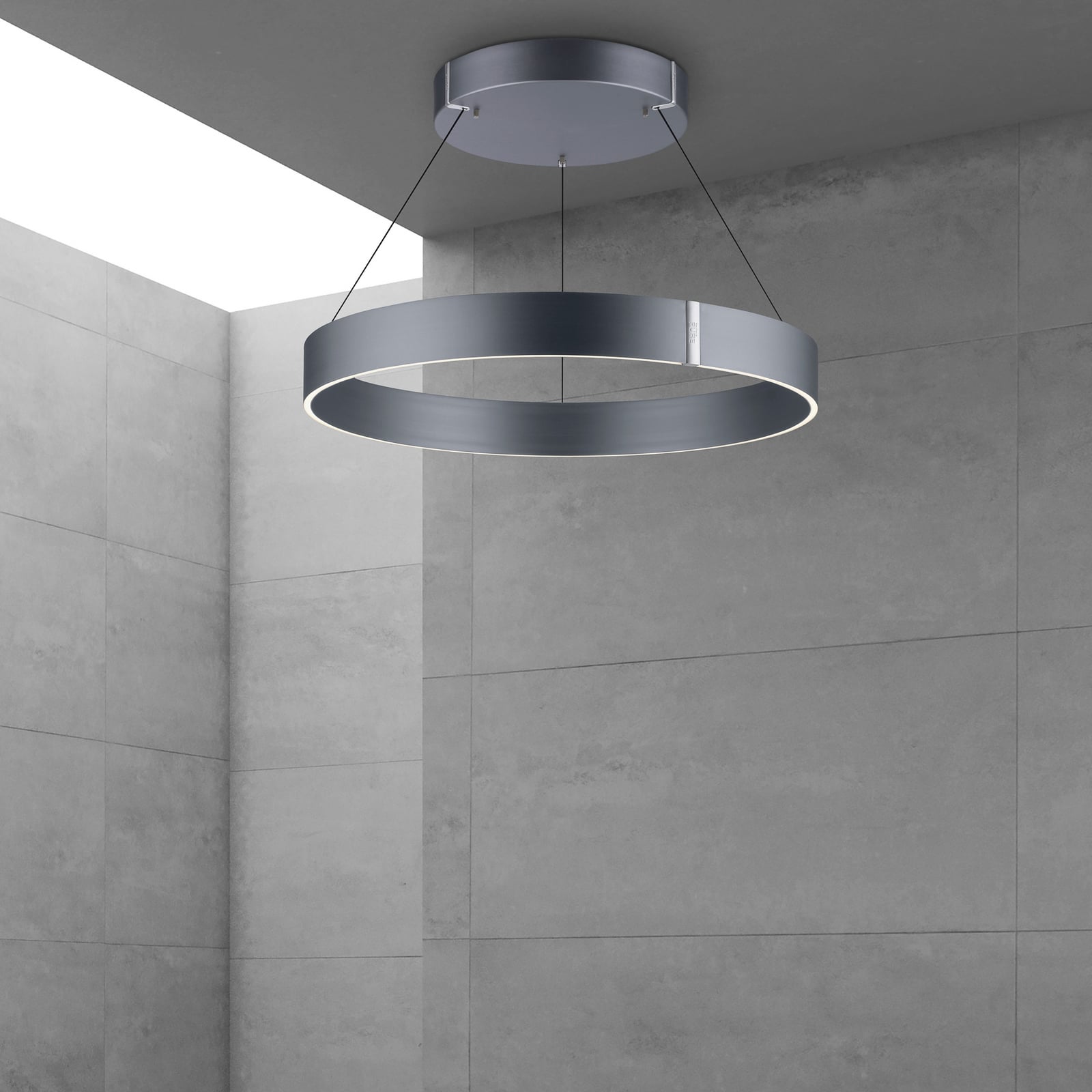 Suspension LED E-Clipse, gris mystique, Ø 70 cm, CCT - PURE Suspension LED E-Clipse, gris mystique, Ø 70 cm, CCT - PURE
