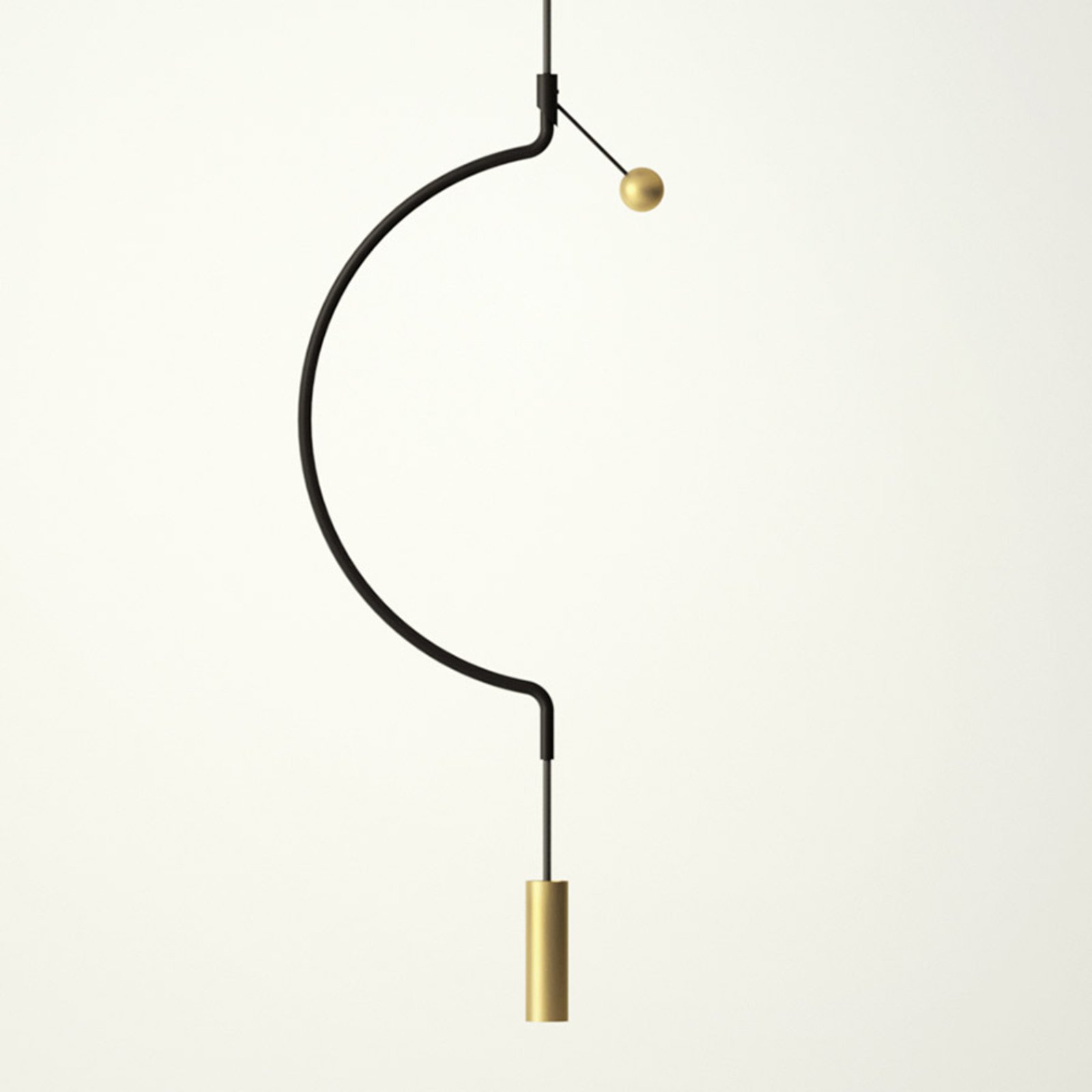 Axolight Liaison P1 hanglamp zwart/goud 32cm