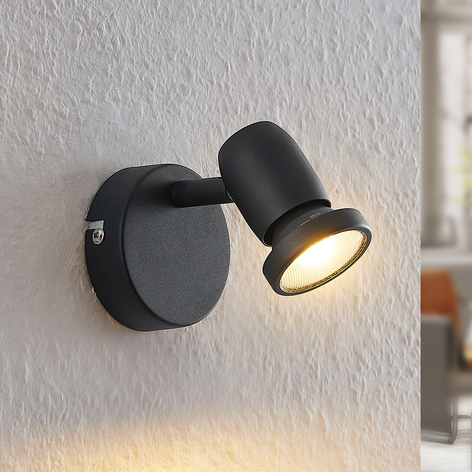ELC Simano LED spot, zwart, 1-lamp