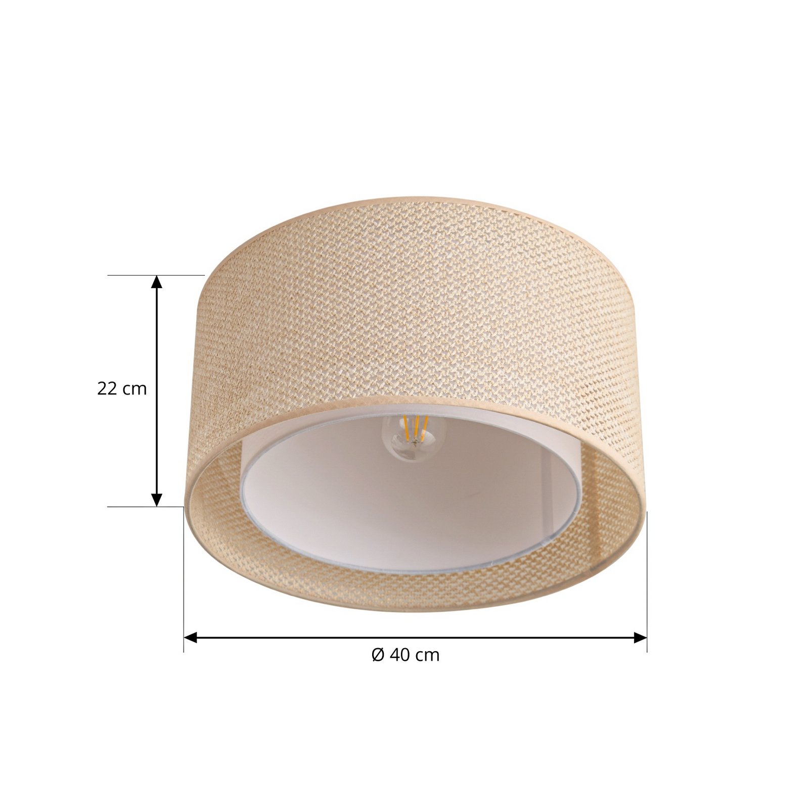 Lindby Deckenleuchte Soula, Ø 40 cm, beige, Kunststoff, E27 Lindby Deckenleuchte Soula, Ø 40 cm, beige, Kunststoff, E27