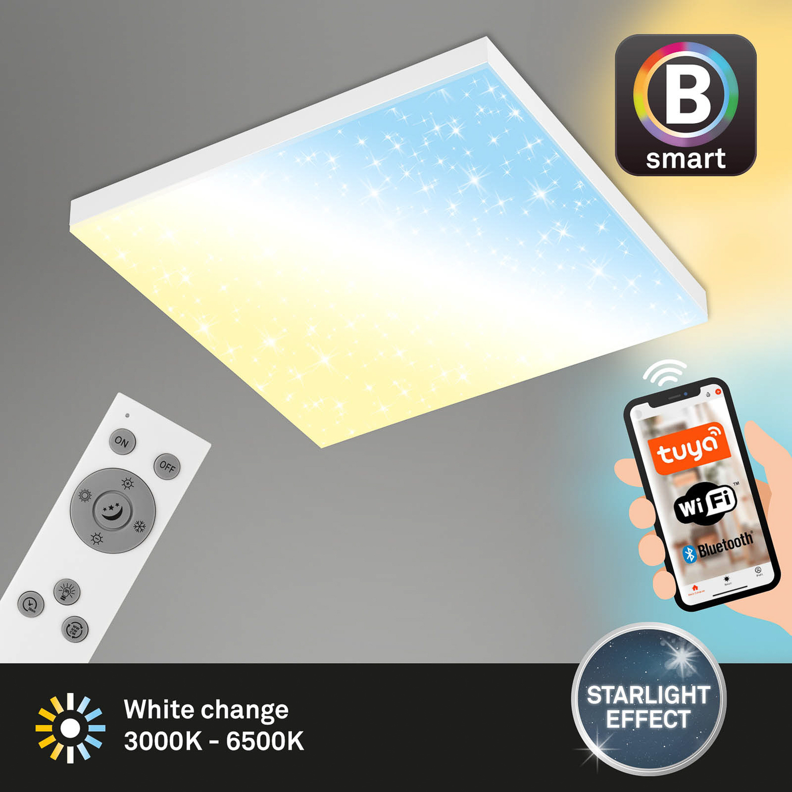 LED-panel uden ramme SL WiFi Bluetooth 45x45cm