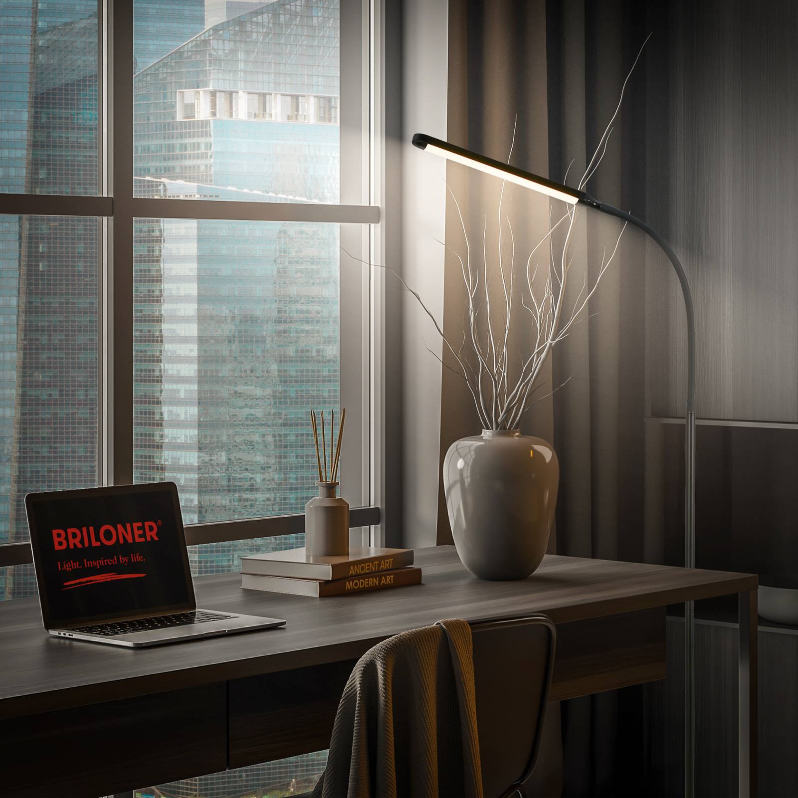 Lampa stojąca LED Mura, czarna, wysokość 170 cm, metalowy ściemniacz dotykowy