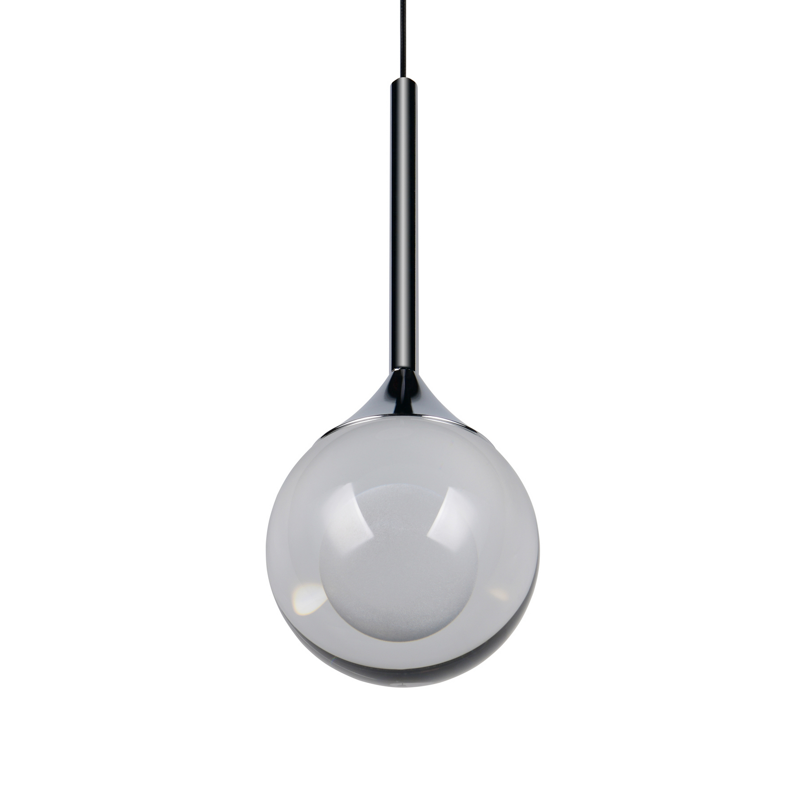 LED piekaramā lampa „Calista“, hroma krāsā, Ø 10 cm, metāls/stikls, CCT