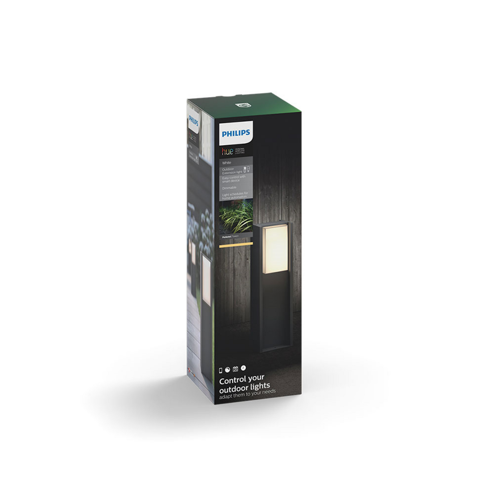 Turaco Outdoor Bollard Wide Hue White Antracit - Philips Hue