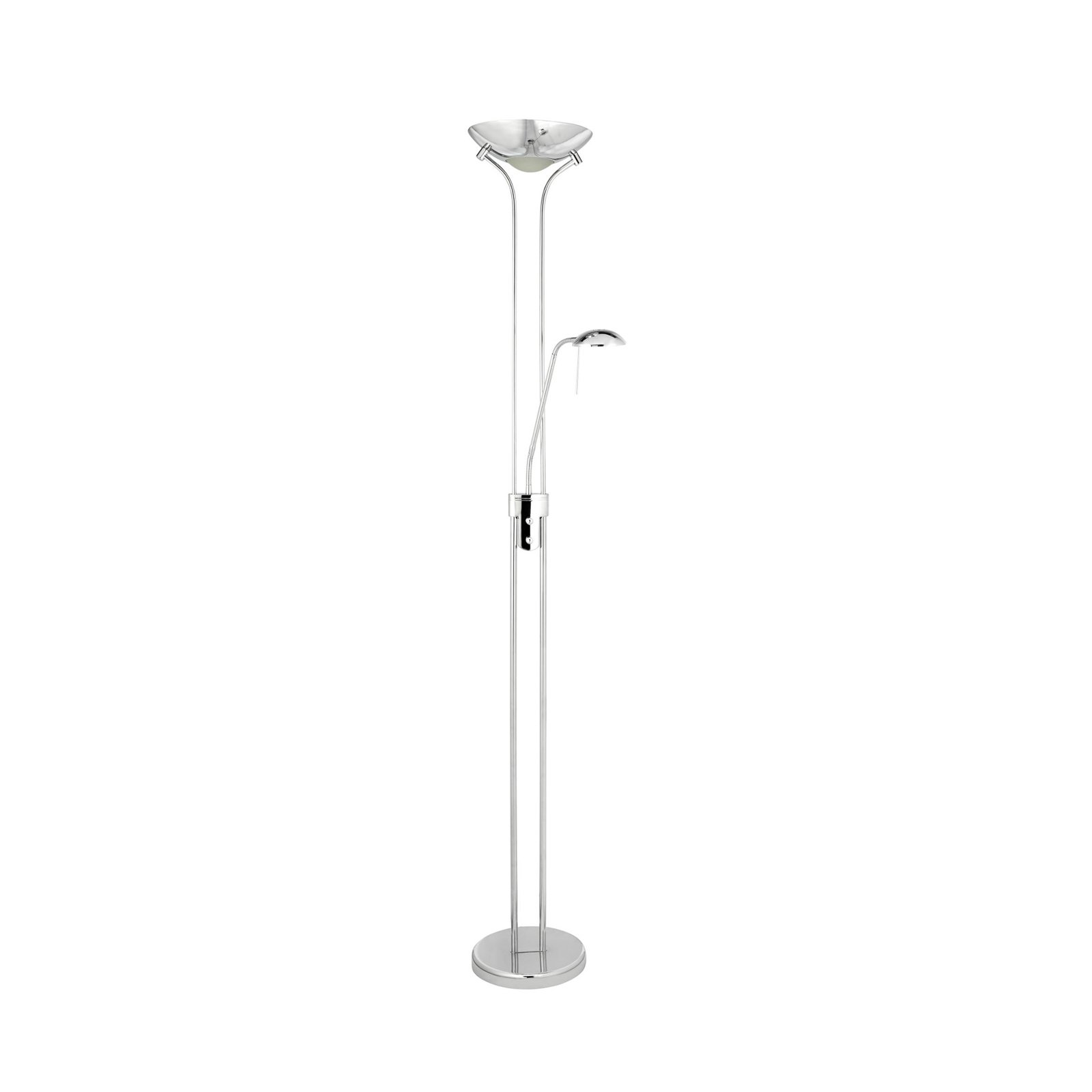 Lampe sur pied LED Mother & Child, chrome, liseuse LED, intensité variable