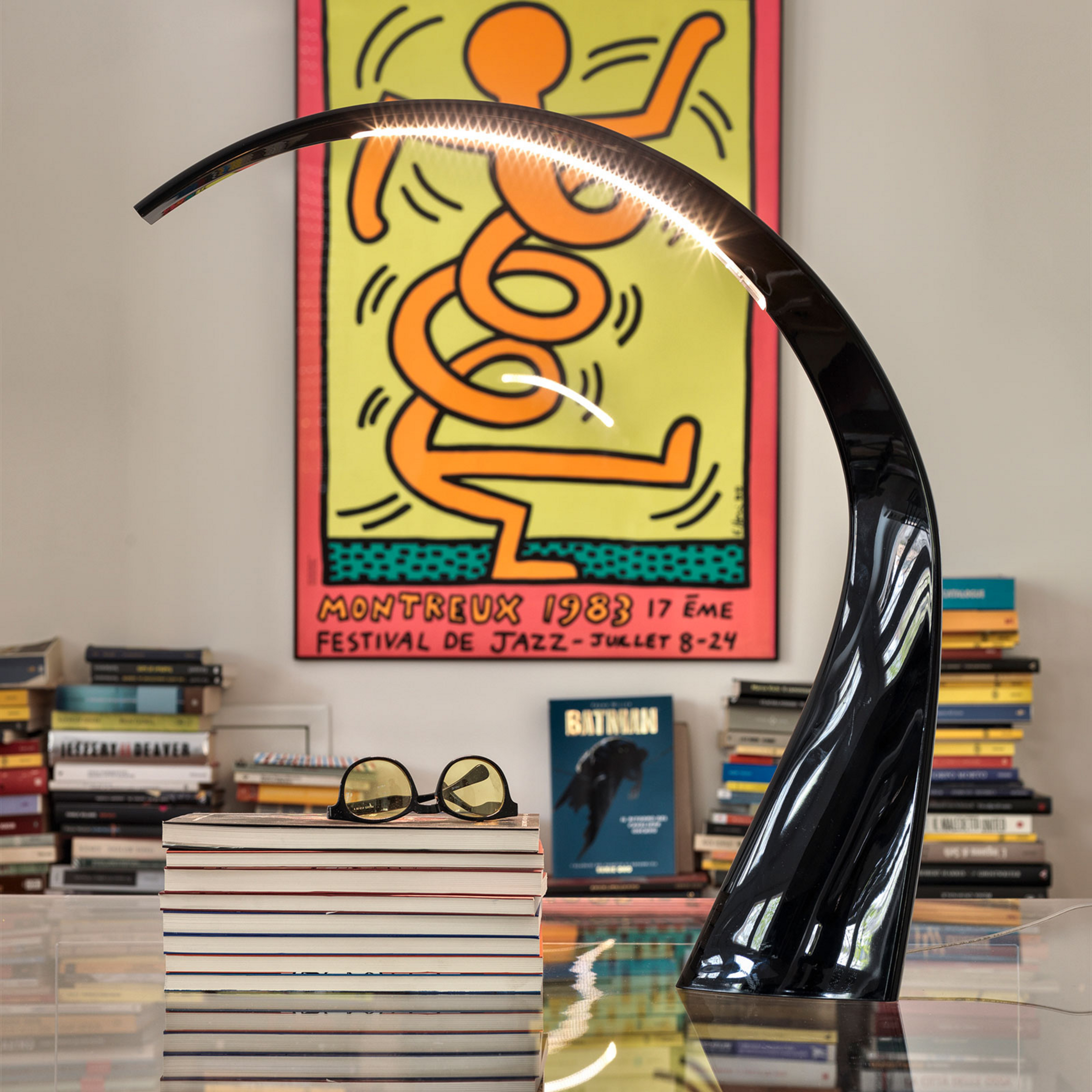 Kartell LED-Tischlampe Taj Mini, schwarz, 32 cm, Kunststoff