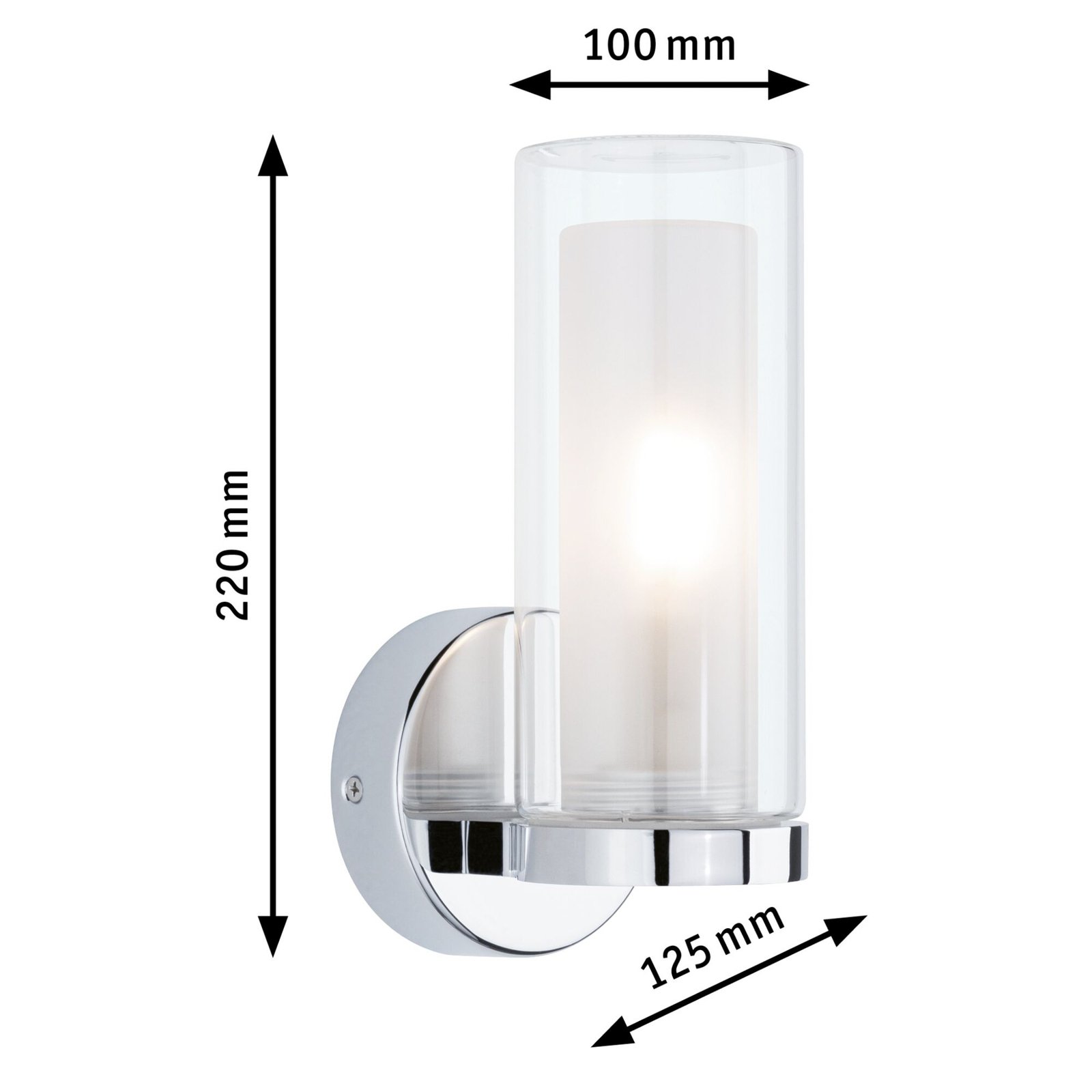 Paulmann Luena wandlamp IP44 chroom E14 1-lamp