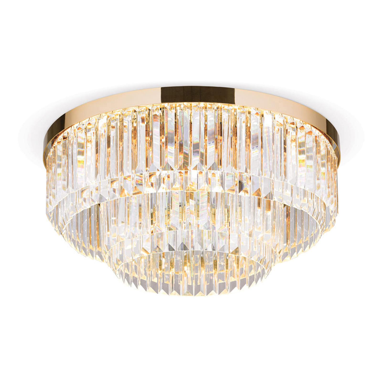 Φωτιστικό οροφής LED Prism, χρυσό, Ø 55 cm