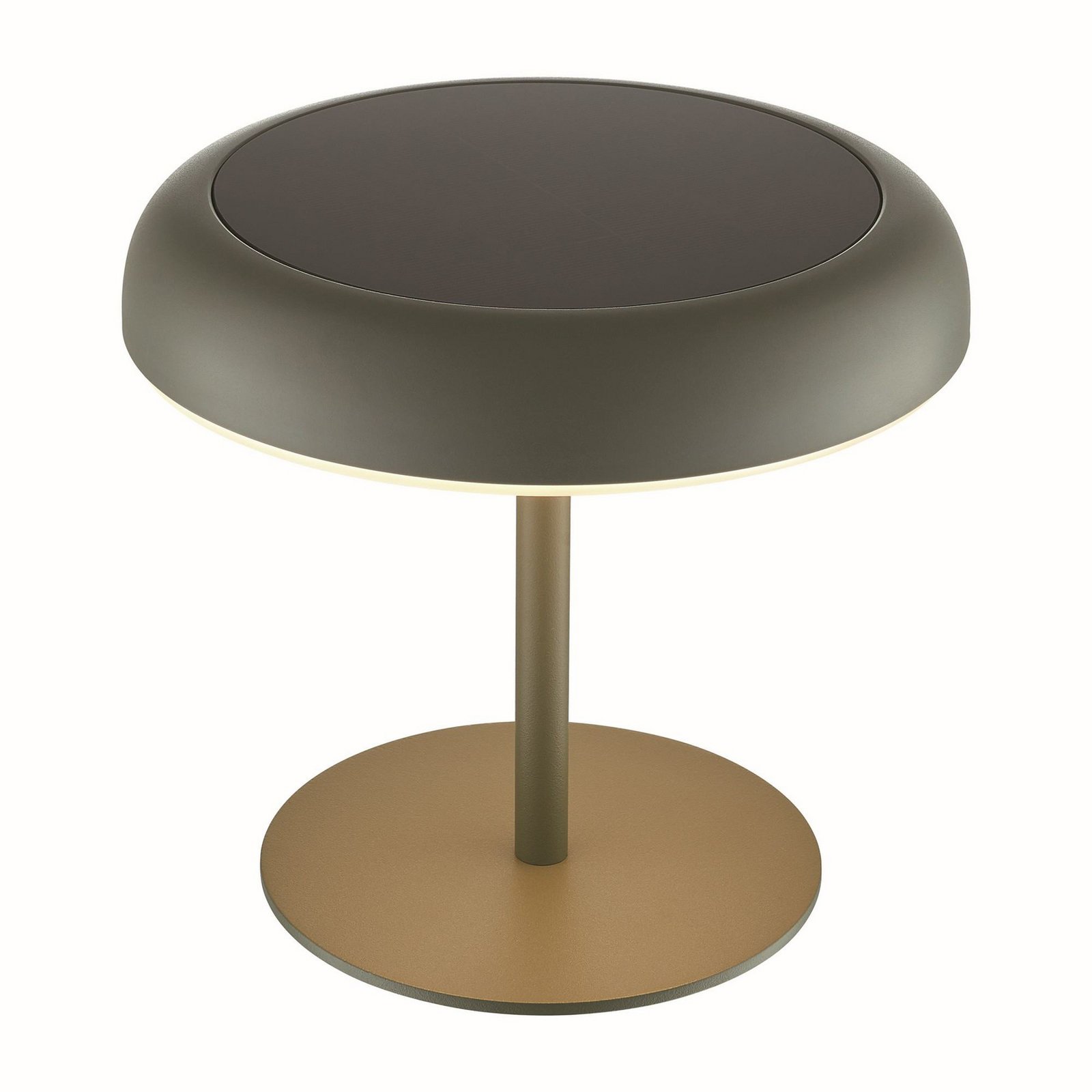 LED solar battery table lamp Elmer, green, metal, IP44